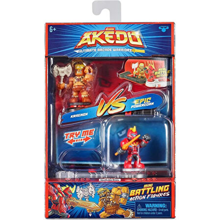 Akedo S2 2Li Paket AKE06000 Aksiyon Figür Kragnox vs Epic Powercorn