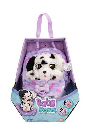 Giochi Preziosi Baby Paws Sesli Yavru Köpek Peluş 20 cm BAW00000 DALMAÇYALI MOR ÇANTA