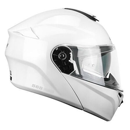 CGM 568A BER MONO ÇENE AÇILIR MOTOSİKLET KASKI BEYAZ / L