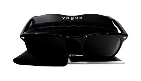 VOGUE  5328-S W44/87 49  Unisex SİYAH Köşeli Çerçeve Güneş Gözlüğü