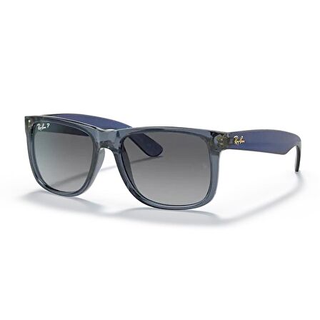 Ray-Ban RB 4165 6596T3 51 Justin Unisex Polarize Şeffaf Mavi Kemik Güneş Gözlüğü