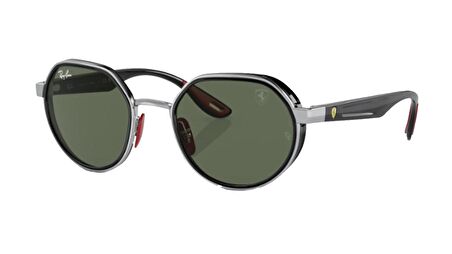 RAY-BAN FERRARI  3703M F00771 51  Erkek GÜMÜŞ Yuvarlak Çerçeve Güneş Gözlüğü