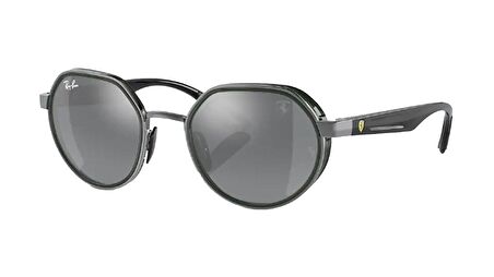 RAY-BAN FERRARI  3703M F078/6G 51  Erkek GÜMÜŞ Yuvarlak Çerçeve Güneş Gözlüğü