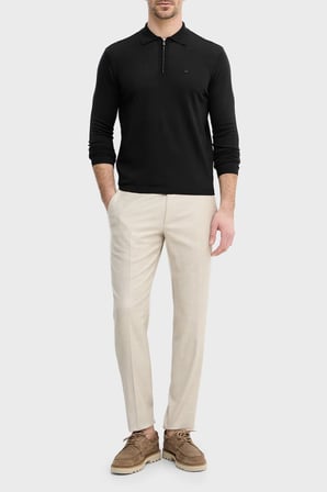 Emporio Armani Logolu % 100 Yün Yarım Fermuarlı Polo Erkek POLO EM004381 AF23421 UC001 SİYAH