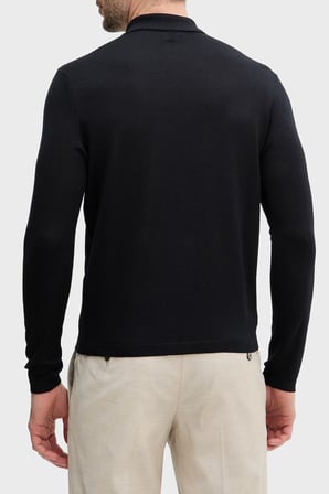 Emporio Armani Logolu % 100 Yün Yarım Fermuarlı Polo Erkek POLO EM004381 AF23421 UC001 SİYAH