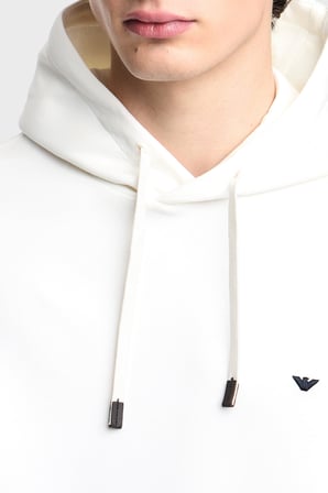 Emporio Armani Logolu Pamuk Karışımlı Kapüşonlu Sweat Erkek SWEAT EM004531 AF10013 U0003 BEYAZ