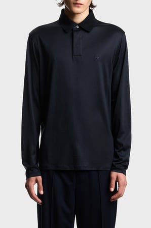 Emporio Armani Logolu Regular Fit Düğmeli Polo Erkek POLO EM004590 AF10017 UB118 LACİVERT