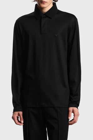 Emporio Armani Logolu Regular Fit Düğmeli Polo Erkek POLO EM004590 AF10017 UC001 SİYAH