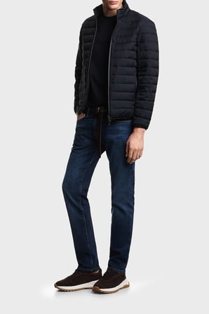 Emporio Armani Tamamı Logolu Dik Yaka Su İtici Mont Erkek MONT EM004953 AF15384 UB118 LACİVERT