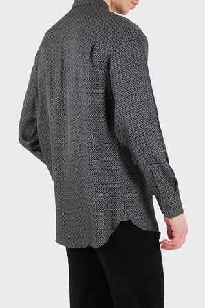 Emporio Armani Desenli Relaxed Fit Uzun Kollu Gömlek Erkek GÖMLEK EM005762 AF13285 FC318 SİYAH