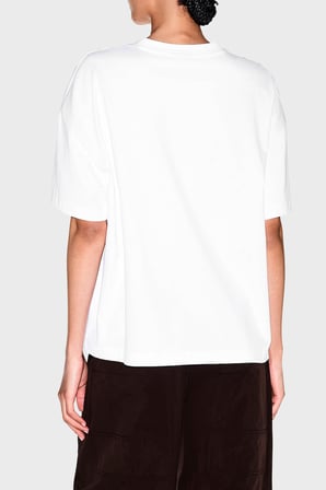 Armani Exchange Logolu Pamuklu Oversize Bisiklet Yaka T Shirt Kadın T SHİRT XW002959 AF15085 U0002 BEYAZ