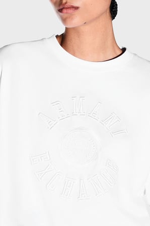 Armani Exchange Logolu Pamuklu Oversize Bisiklet Yaka T Shirt Kadın T SHİRT XW002959 AF15085 U0002 BEYAZ