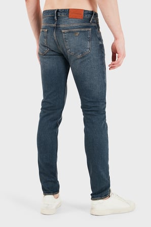 Emporio Armani Pamuklu Slim Fit Dar Paça Jeans Erkek KOT PANTOLON EM000668 AF20752 MB001 LACİVERT