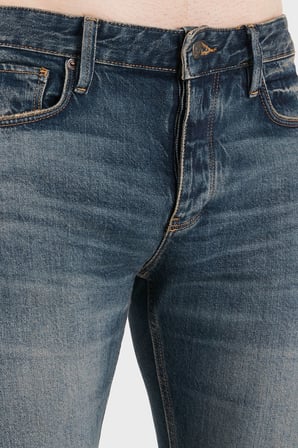 Emporio Armani Pamuklu Slim Fit Dar Paça Jeans Erkek KOT PANTOLON EM000668 AF20752 MB001 LACİVERT