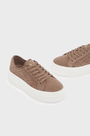 Armani Exchange Süet Sneaker Ayakkabı Kadın AYAKKABI XW003070 AF27079 U6120 VİZON