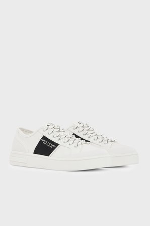 Armani Exchange Logolu Kanvas Sneaker Ayakkabı Erkek AYAKKABI XM003616 AF29107 M0429 KIRIK BEYAZ
