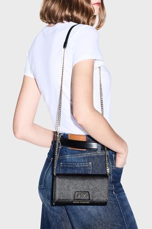 Armani Exchange Zincir Askılı Portföy Cüzdan Kadın CÜZDAN XW000358 AF26570 UC001 SİYAH