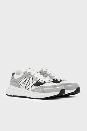 Armani Exchange Logolu Sneaker Ayakkabı Erkek AYAKKABI XM002635 AF19388 M8479 Açık Gri-Ekru