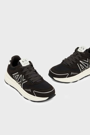 Armani Exchange Logolu Sneaker Ayakkabı Erkek AYAKKABI XM002635 AF19388 MB808 Kahve-Beyaz-Lacivert