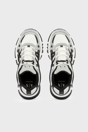 Armani Exchange Logolu Sneaker Ayakkabı Erkek AYAKKABI XM003608 AF29104 M8457 Gri-Beyaz-Siyah
