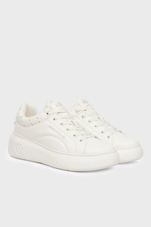 Armani Exchange Logolu Sneaker Ayakkabı Kadın AYAKKABI XW003064 AF17570 MZ128 BEYAZ-GOLD