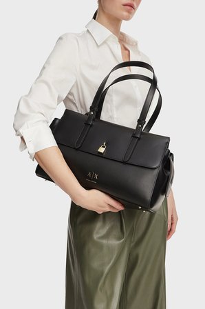 Armani Exchange Logolu Çıkarılabilir Askılı Çanta Kadın ÇANTA XW003020 AF28605 UC001 SİYAH