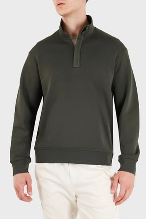 Armani Exchange Pamuklu Regular Fit Yarım Fermuarlı Dik Yaka Sweat Erkek SWEAT XM001295 AF10818 U8123 KOYU KAHVE
