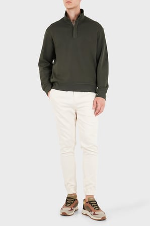 Armani Exchange Pamuklu Regular Fit Yarım Fermuarlı Dik Yaka Sweat Erkek SWEAT XM001295 AF10818 U8123 KOYU KAHVE