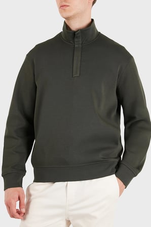 Armani Exchange Pamuklu Regular Fit Yarım Fermuarlı Dik Yaka Sweat Erkek SWEAT XM001295 AF10818 U8123 KOYU KAHVE