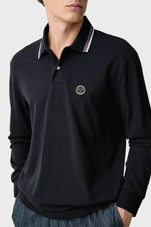 Armani Exchange Logolu % 100 Pamuk Regular Fit Düğmeli Polo Erkek POLO XM003427 AF13026 UB101 LACİVERT