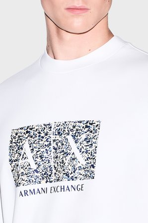Armani Exchange Pamuk Karışımlı Regular Fit Bisiklet Yaka Sweat Erkek SWEAT XM002888 AF10818 U0009 BEYAZ
