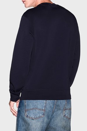 Armani Exchange Pamuk Karışımlı Regular Fit Bisiklet Yaka Sweat Erkek SWEAT XM002888 AF10818 UB101 LACİVERT
