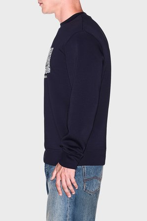 Armani Exchange Pamuk Karışımlı Regular Fit Bisiklet Yaka Sweat Erkek SWEAT XM002888 AF10818 UB101 LACİVERT