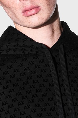 Armani Exchange Logolu Pamuklu Regular Fit Kapüşonlu Sweat Erkek SWEAT XM002903 AF10818 UC001 SİYAH