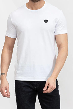 Bisiklet Yaka Erkek T-Shirt-Beyaz | L