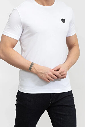 Bisiklet Yaka Erkek T-Shirt-Beyaz | L