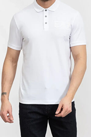Polo Yaka Erkek T-Shirt-Beyaz | L