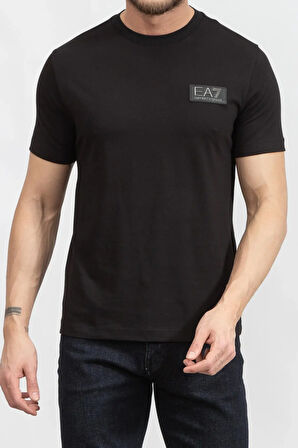 Erkek Bisiklet Yaka T-Shirt-Siyah | S