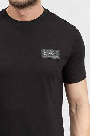 Erkek Bisiklet Yaka T-Shirt-Siyah | S