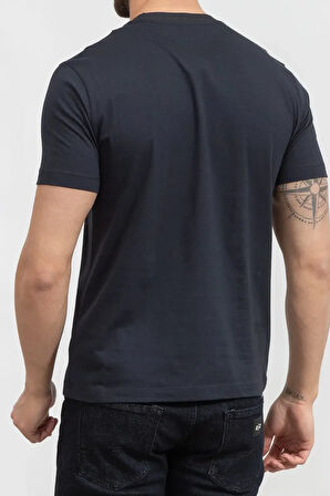 Bisiklet Yaka Erkek T-Shirt-Koyu Mavi | M