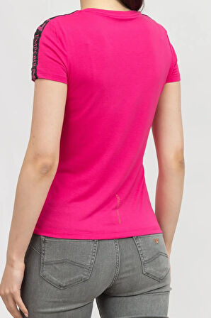 Bisiklet Yaka Kadın T-Shirt-Pembe | XS