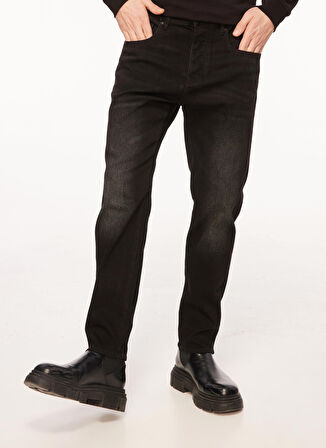 Normal Bel Tapered Fit Erkek Denim Pantolon 6RZJ24 204 BLACK DENIM