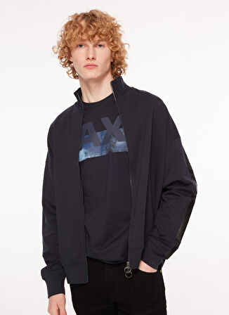 Gömlek Yaka Lacivert Erkek Sweatshırt 6RZMCB 1510 NAVY