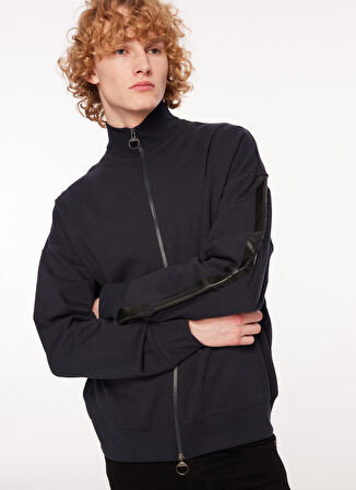 Gömlek Yaka Lacivert Erkek Sweatshırt 6RZMCB 1510 NAVY