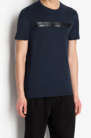 Erkek Bisiklet Yaka T-Shirt-Lacivert | XL