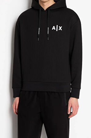 Erkek  Kapüşonlu Sweatshirt-Siyah | XS