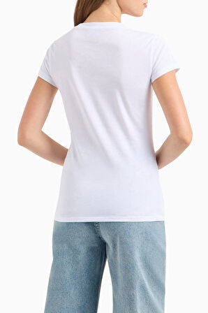 Kadın AE Bisiklet Yaka T-Shirt - Beyaz | XL