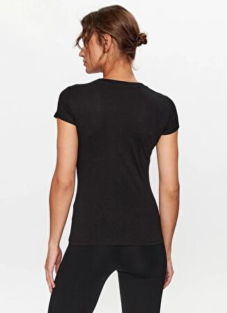 Armani Exchange Bisiklet Yaka Baskılı Siyah Kadın T-Shirt 8NYTAB