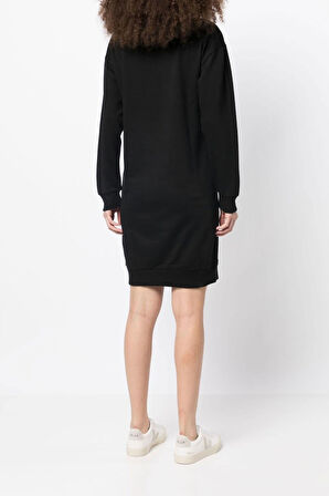 Kadın Logo Baskılı Elbise - Siyah | M