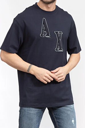 Erkek Armani Exchange Bisiklet Yaka T-Shirt - Lacivert | M